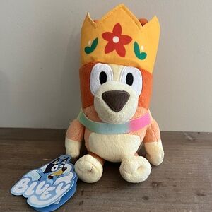 NWT Moose Bingo Queen Bluey Friends Royalty Crown Cape Plush Toy Boy Girl